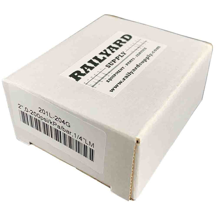 0-200 psi Liquid Filled Pressure Gauges, 1/4" NPT, Bottom Mount, Liquid Filled, 2" Face, 201L-204G