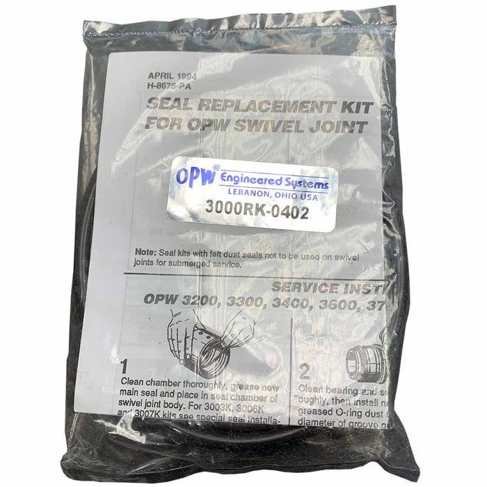 3000RK-0402 Replacement Seal Kits, Fluorocarbon, 4" Swivel Joints, OPW