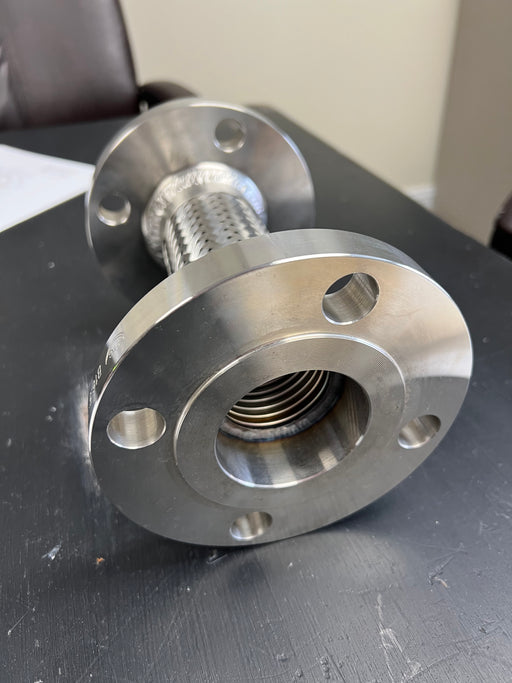 2in. x 8.5in. Stainless Steel Braided Flex Pipe, 2in. 150# Flanges Both Ends, Includes Gaskets