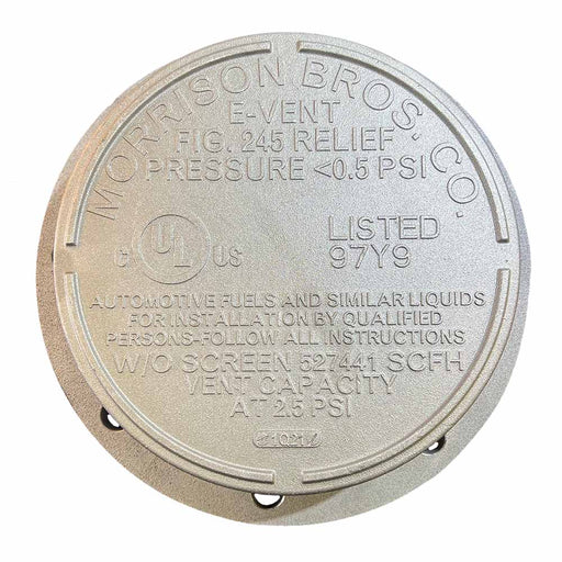 245F Emergency Tank Vent, 8 in, Flanged, Lightweight, Morrison Bros 245F--0800 AV