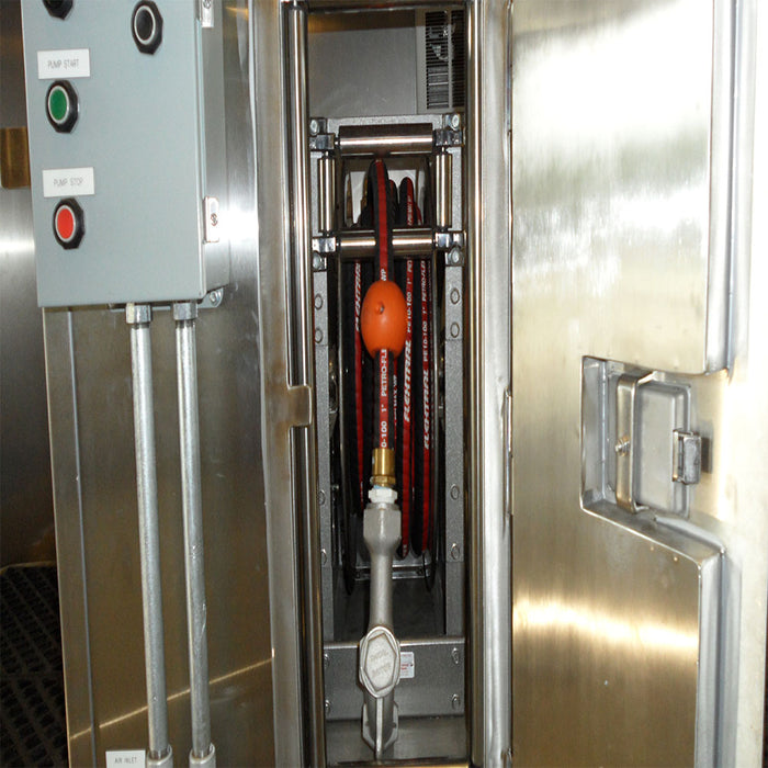 CWI Heated Dual Tote Lube Oil Reel Cabinet and Internal Containment
