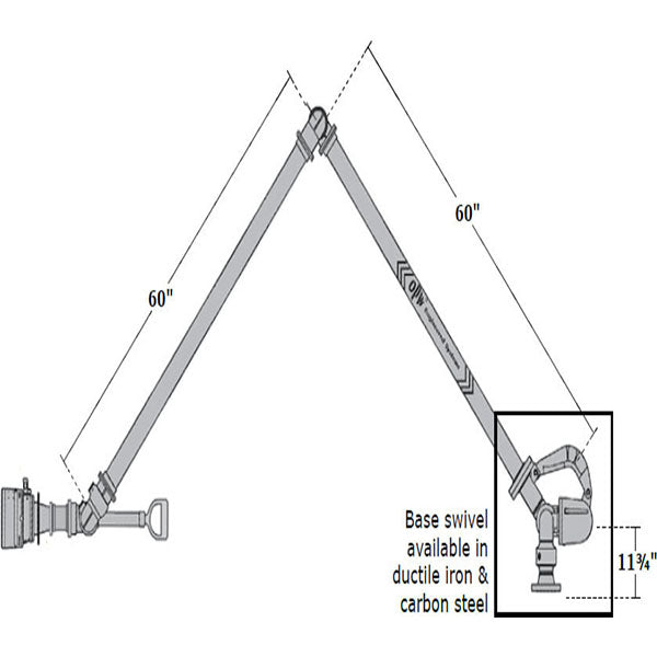 opw 4" truck loading arms, bottom unloading