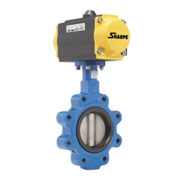 sharpe 6" butterfly valve lugged for sand system railyardsupply.com cwi railroad system specialists assembly example