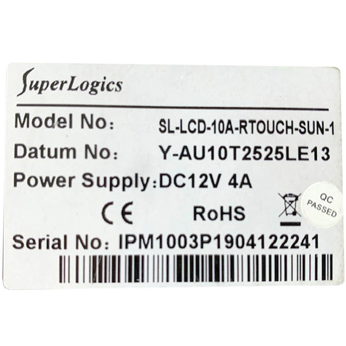 SuperLogics SL-LCD-10A-RTOUCH-SUN-1 10" Industrial Touchscreen Display Monitor for RYDM