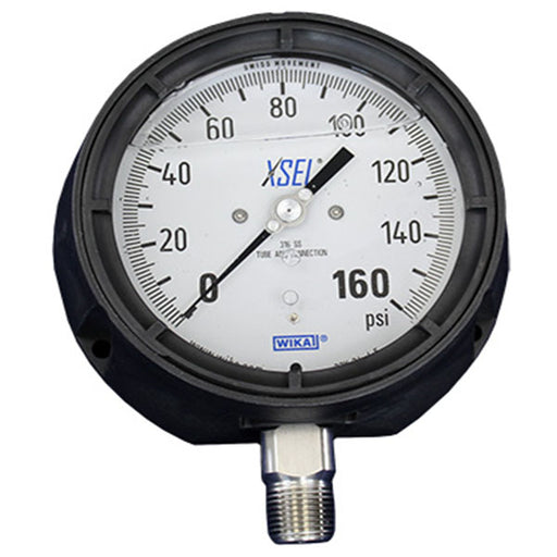 wika xsel 4.5" face 1/2" NPT liquid filled pressure gauge 50238795 railyardsupply.com