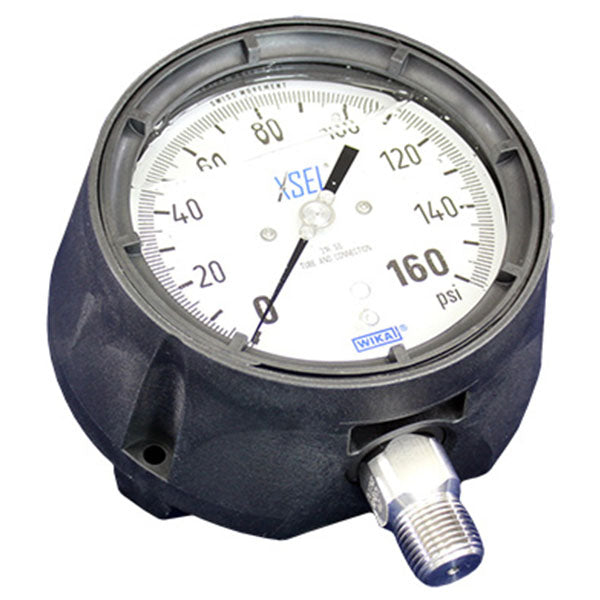wika xsel 4.5" face 1/2" NPT liquid filled pressure gauge 50238795 railyardsupply.com