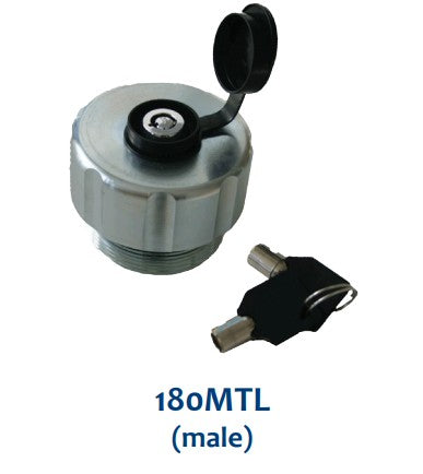 Morrison Brothers Co, FIG 180TL, FIG 180MTL, Spin-Secure Vented Locking Fill Cap, lockable fill cap, prevent the theft of fuel from stationary storage tanks.