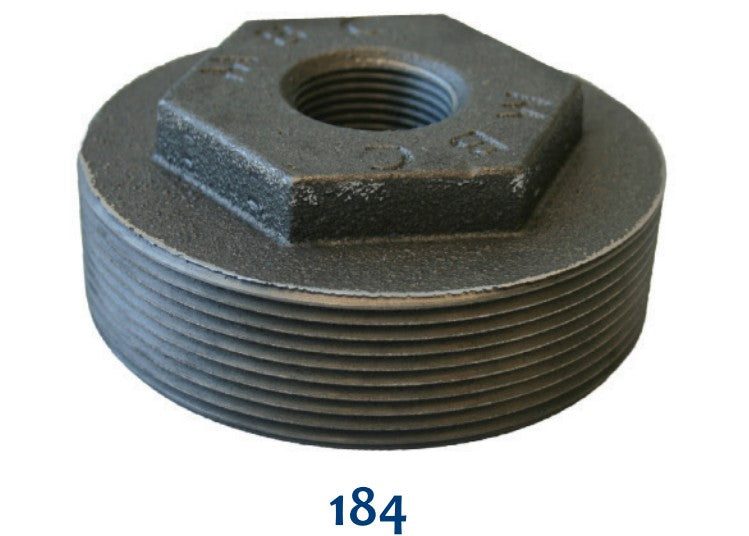 Morrison Brothers Co, 184, 184S, Double Tapped Bushing, Bushing, Bushings, pipe and tank fittings, reduce or adapt connections. Outside threads male, Inside threads female, Stainless Steel, Cast Iron. 