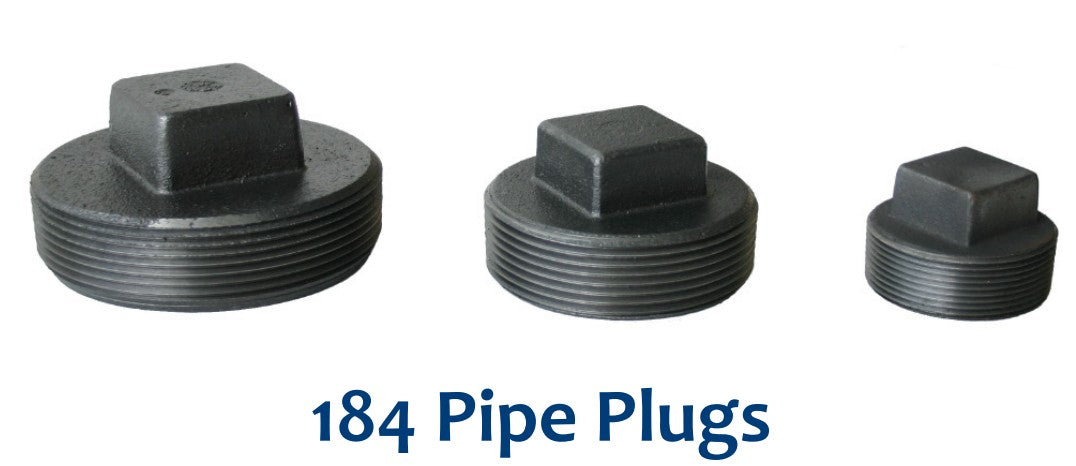 Morrison Brothers Co, 184, Pipe Plugs, plug female threaded opening, Tanks, Piping Systems. Cast Iron or Stainless Steel. 