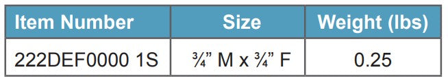 Morrison Brothers Co, 222DEF, Swivel, Inline With NPT Threads, Def Compatible. Installed between the nozzle and the dispensing hose. Construction materials well suited for use with Diesel Exhaust Fluids (DEF). Reduces hose damage and wear, Improves operator handling, 50 PSI maximum pressure.
