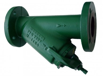 Morrison Brothers Co, 285DI, 285FDI, Bottom Clean-Out Line Strainer - Threaded, Ductile Iron, Bottom Clean-Out Line Strainer - Flanged, Ductile Iron,  filter debris from flowing into and damaging equipment such as a pump or a meter, Strainer basket is removable for cleaning and/or replacement, Basket access is from the bottom. 