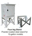 Morrison Brothers Co, 715, Remote Fill Box, Bottom Connection. 715 Series remote fill box, 10‑gallon capacity steel cabinet, powder‑coated white, 14‑gauge construction, sloped bottom with front drain, pad‑lockable door, grounding stud, vapor recovery brackets, 2‑ or 3‑inch NPT bottom connection, UL‑2583 and Florida DEP EQ‑787 approved