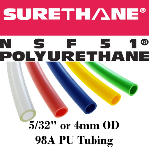Pneumatic Tubing and Fittings, Hose, Pipe and Fittings, Air Hose, Polyurethane Surethane Pneumatic Tubing, Abrasion-Resistant, Tubing, Clear Tubing, Red Tubing, Blue Tubing, Yellow Tubing, Green Tubing. 
