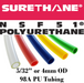 Pneumatic Tubing and Fittings, Hose, Pipe and Fittings, Air Hose, Polyurethane Surethane Pneumatic Tubing, Abrasion-Resistant, Tubing, Clear Tubing, Red Tubing, Blue Tubing, Yellow Tubing, Green Tubing. 