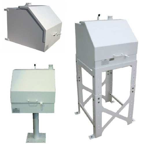 Morrison Brothers Co, 515, 515OEM, AST Remote Spill Container, Wall Mount AST Remote Spill Container, White steel remote fill container with 15‑gallon capacity and lockable weather‑tight lid, Powder‑coated white steel remote fill container constructed with 12‑gauge steel body and lid, Container and lid: 12-gauge steel, powder coated white, UL 2583 listed. 