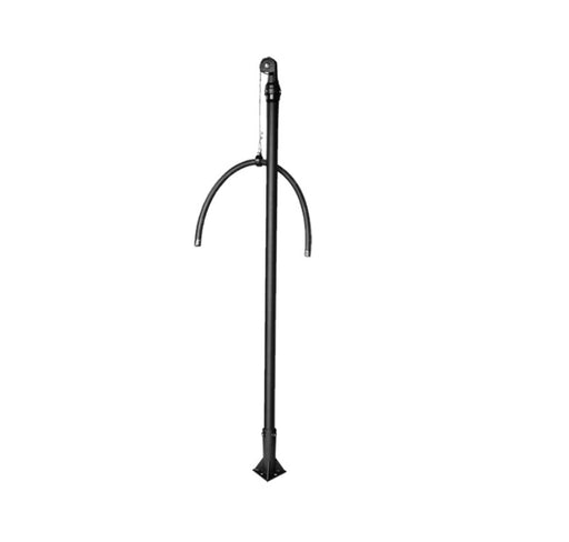 Morrison Brothers Co, 610XB, Hose Retriever With Square Base, Smooth operation—counterweight assemblies
matched with specified hose diameters and lengths, 360º rotating retriever head assists the operator in
positioning the hose to the fueling point,  Pre-cut post and all required components included, Minimal maintenance—durable construction and
minimal moving parts, Comes with square base.