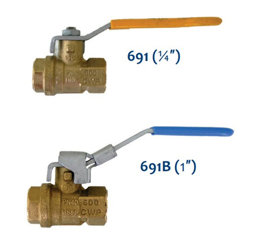 Morrison Brothers Co, 691, 691B, 691BSS, Full Port Ball Valve, Fuel Piping Systems, Shut Off, Quarter turn operation, Full port for maximum flow and minimum pressure drop, Partial Open Position For Flow Control, Double Seal, Blowout proof stem, 691B/BSS is lockable with a padlock, 691A is spring loaded auto return, 600 PSIG, 450 PSIG,  1000 PSIG, Can be used for air service.