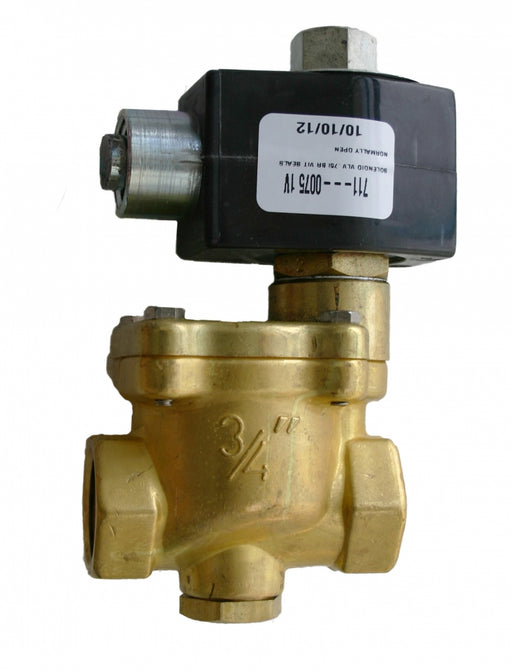 Morrison Brothers Co, 711 solenoid valve, high flow solenoid valve, pilot operated piston valve, normally open solenoid valve, explosion proof solenoid valve, weatherproof solenoid valve, 120V solenoid valve, forged brass body, FKM seals, steam application valve, water processing valve, pressure system valve.