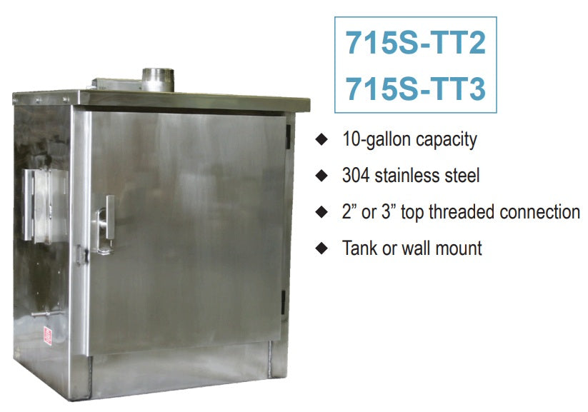 Morrison Brothers Co, 715, 715S, AST Remote Fill Box, he 715 Series remote fill box is a 10-gallon capacity cabinet that provides containment of small spills during tank filling operations.