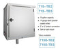 Morrison Brothers Co, 715, Remote Fill Box, Bottom Connection. 715 Series remote fill box, 10‑gallon capacity steel cabinet, powder‑coated white, 14‑gauge construction, sloped bottom with front drain, pad‑lockable door, grounding stud, vapor recovery brackets, 2‑ or 3‑inch NPT bottom connection, UL‑2583 and Florida DEP EQ‑787 approved