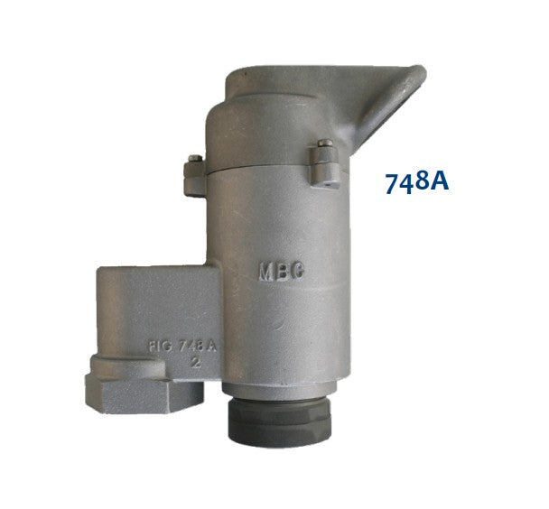 Morrison Brothers Co, 748A, Pressure Vacuum Vent - 2” Aluminum, Pressure Vacuum Vent - 3” Aluminum, Vents outward and upward in compliance with NFPA 30, Tri-polar mounting screws for mounting exhaust hood in any of
three positions, Optional dryer connections accommodate the installation of desiccant dryers on vacuum connection, Optional pressure discharge hood facilitates piping pressure
relief to desired discharge point. 