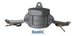 Morrison Brothers Co, 800A, 800B, 800C, 800D, 800E, 800F, 800DC, 800DP, Cam-and-Groove Fitting - Male Adaptor/Female Thread, connect and disconnect components quickly, fluid handling.