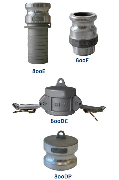 Morrison Brothers Co, 800A, 800B, 800C, 800D, 800E, 800F, 800DC, 800DP, Cam-and-Groove Fitting - Male Adaptor/Female Thread, connect and disconnect components quickly, fluid handling.
