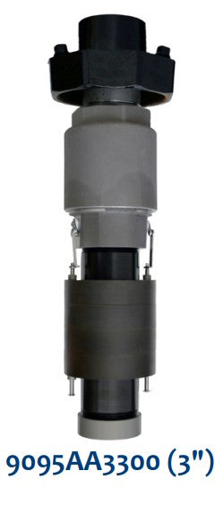 Morrison Brothers Co, FIG 9095AA, OVERFILL PREVENTION VALVE-AA Series (3") 9095AA3300 (3"), 9095AF (3”)• Installs on tank top by threading onto a 6" male NPT riser • Direct fill adaptor has 3" male quick disconnect
• Remote adaptor has 3" female NPT inlet threads for piping to remote fill point • Full flow until shut-off point
• 1.23” of float height adjustment
• Integral pressure relief • Integral anti-siphon function • Optional test mechanism • Drop tube adaptor accepts 3" drop fill tubes (Morrison 419)