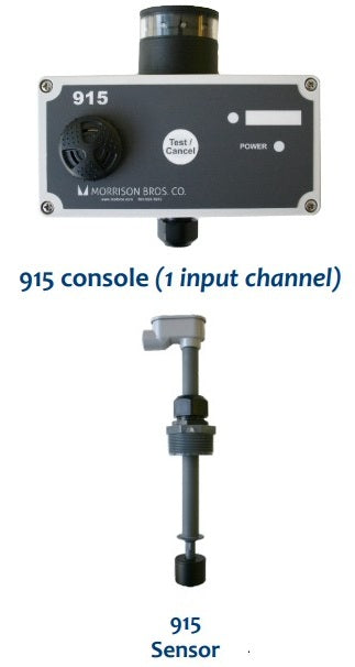915 tank alarm system for automotive fluid monitoring, AC-powered tank alarm console with audible and visual alerts, Industrial tank alarm for oil, diesel, and automotive fluids, Two-channel tank alarm with configurable outputs, Tank level monitoring alarm for automotive service shops, Tank alarm control console with dual input channels, Configurable tank alarm console for fluid storage tanks, AC-powered tank alarm console with solenoid control, Industrial tank alarm console for automotive fluids.