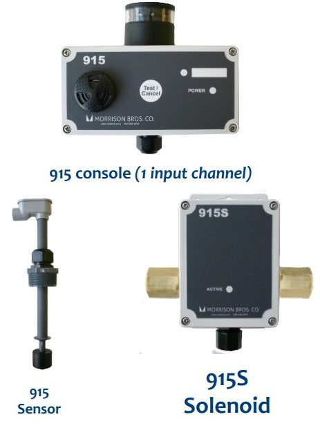 915 tank alarm system for automotive fluid monitoring, AC-powered tank alarm console with audible and visual alerts, Industrial tank alarm for oil, diesel, and automotive fluids, Two-channel tank alarm with configurable outputs, Tank level monitoring alarm for automotive service shops, Tank alarm control console with dual input channels, Configurable tank alarm console for fluid storage tanks, AC-powered tank alarm console with solenoid control, Industrial tank alarm console for automotive fluids.