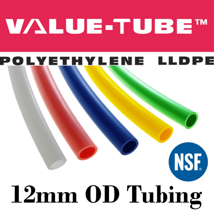Pneumatic Tubing and Fittings, Hose, Pipe and Fittings, Air Hose, Polyethylene Tubing, Pneumatic Tubing, Polyethylene Tubing, Chemically Inert, BPA Free, UV-Stabilized, Phthalate Free, SF 61® Certified, Black Tubing, Navy Blue Tubing, Green Tubing, Natural Tubing, Red Tubing, Yellow Tubing, Natural Tubing, Value-Tube.  