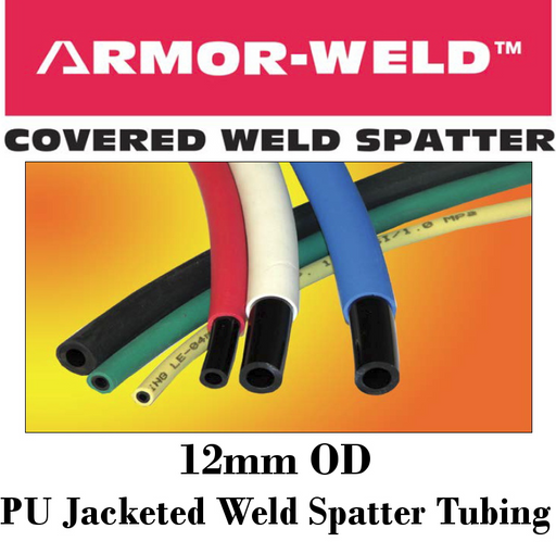 Pneumatic Tubing and Fittings, Pipe and Fittings, Air Hose, Pneumatic Tubing, Armored Jacket Protects Tubing in Welding Environments, Superior Kink-Resistance, High Abrasion-Resistant, UV-Resistant, Oil-Resistant, Flame-Retardant Cover, Resists Hydrolysis, Ozone-Resistant, Connections are Made by Stripping Jacket and Exposing Tubing Core, Resistant Tubing, Spatter Resistant Tubing, Armor-Weld, Tubing, Black Tubing, Green Tubing, Light Blue Tubing, Red Tubing, Yellow Tubing, White Tubing, PU Tubing,