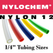 Pneumatic Tubing and Fittings, Hose, Pipe and Fittings, Air Hose, Nylochem® Nylon Pneumatic Tubing, Nylochem® Nylon, Abrasion-Resistant, Tubing, Black Tubing, Clear Tubing, Clear Blue Tubing, Green Tubing, Light Blue Tubing, Navy Blue Tubing, Red Tubing, White Tubing, Yellow Tubing
