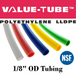 Pneumatic Tubing and Fittings, Hose, Pipe and Fittings, Air Hose, Polyethylene Tubing, Pneumatic Tubing, Polyethylene Tubing, Chemically Inert, BPA Free, UV-Stabilized, Phthalate Free, SF 61® Certified, Black Tubing, Navy Blue Tubing, Green Tubing, Natural Tubing, Red Tubing, Yellow Tubing, Natural Tubing, Value-Tube.  