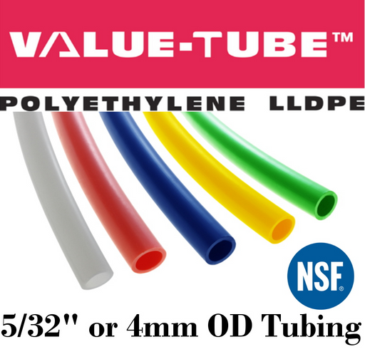 Pneumatic Tubing and Fittings, Hose, Pipe and Fittings, Air Hose, Polyethylene Tubing, Pneumatic Tubing, Polyethylene Tubing, Chemically Inert, BPA Free, UV-Stabilized, Phthalate Free, SF 61® Certified, Black Tubing, Navy Blue Tubing, Green Tubing, Natural Tubing, Red Tubing, Yellow Tubing, Natural Tubing, Value-Tube.  
