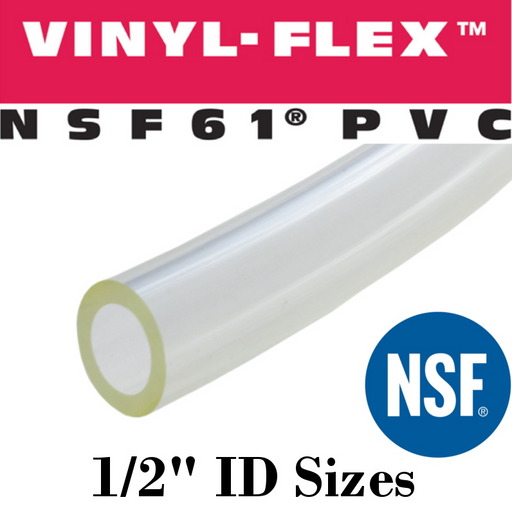 Pneumatic Tubing and Fittings, Hose, Pipe and Fittings, Air Hose, Vinyl-Flex™ PVC Hose, Pneumatic Tubing, Vinyl-Flex™ PVC Hose, Certified for Direct Contact with Potable Water Food & Beverage, Lightweight and Flexible, Phthalate Free, PVC, PVC Hose, Clear Hose, Low Pressure Applications, Fluid, Compressed Gases.