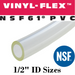 Pneumatic Tubing and Fittings, Hose, Pipe and Fittings, Air Hose, Vinyl-Flex™ PVC Hose, Pneumatic Tubing, Vinyl-Flex™ PVC Hose, Certified for Direct Contact with Potable Water Food & Beverage, Lightweight and Flexible, Phthalate Free, PVC, PVC Hose, Clear Hose, Low Pressure Applications, Fluid, Compressed Gases.