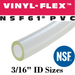 Pneumatic Tubing and Fittings, Hose, Pipe and Fittings, Air Hose, Vinyl-Flex™ PVC Hose, Pneumatic Tubing, Vinyl-Flex™ PVC Hose, Certified for Direct Contact with Potable Water Food & Beverage, Lightweight and Flexible, Phthalate Free, PVC, PVC Hose, Clear Hose, Low Pressure Applications, Fluid, Compressed Gases