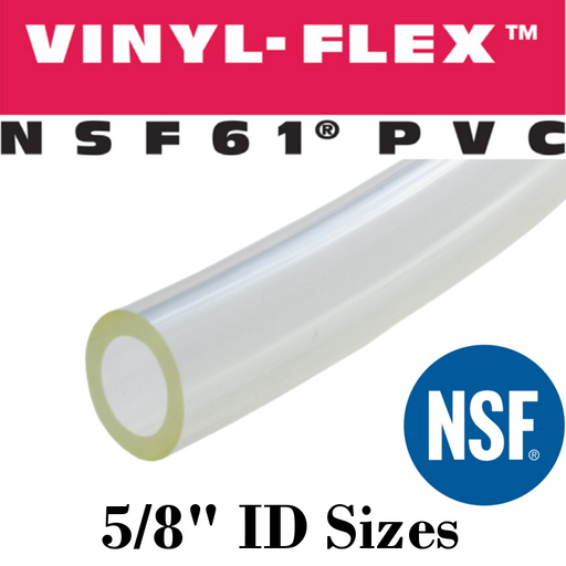 Pneumatic Tubing and Fittings, Hose, Pipe and Fittings, Air Hose, Vinyl-Flex™ PVC Hose, Pneumatic Tubing, Vinyl-Flex™ PVC Hose, Certified for Direct Contact with Potable Water Food & Beverage, Lightweight and Flexible, Phthalate Free, PVC, PVC Hose, Clear Hose, Low Pressure Applications, Fluid, Compressed Gases.
