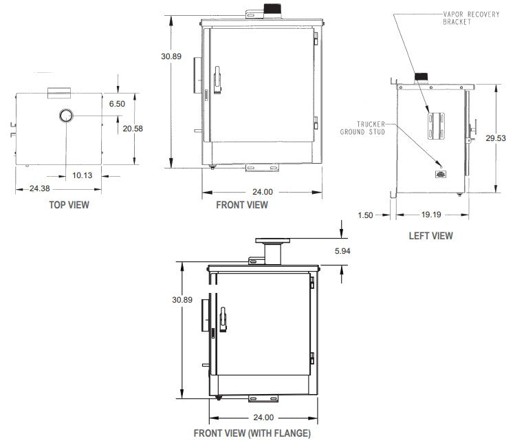 Morrison Brothers Co, 715, 715S, AST Remote Fill Box, he 715 Series remote fill box is a 10-gallon capacity cabinet that provides containment of small spills during tank filling operations.