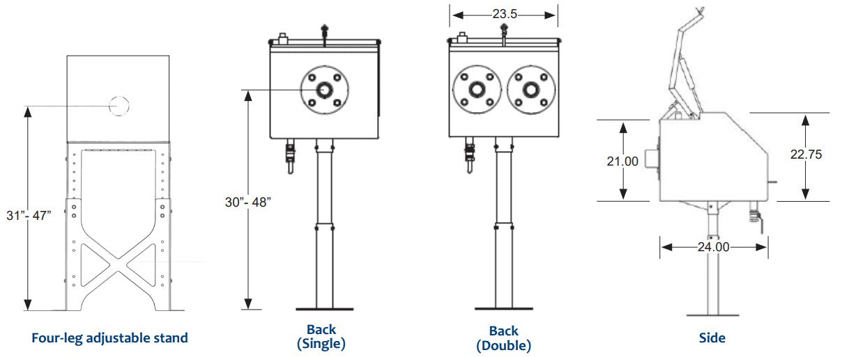 Morrison Brothers Co, 515, 515OEM, AST Remote Spill Container, Wall Mount AST Remote Spill Container, White steel remote fill container with 15‑gallon capacity and lockable weather‑tight lid, Powder‑coated white steel remote fill container constructed with 12‑gauge steel body and lid, Container and lid: 12-gauge steel, powder coated white, UL 2583 listed. 