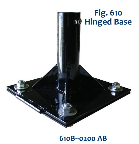 Morrison Brothers Co, 610, Standard Base, 610, Hinged Base, 610 Base, Reduces installation time, Inspection and service are easier and safer from grade level, 
