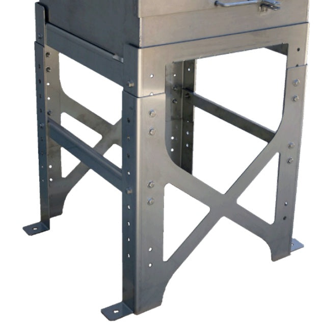 Morrison Brothers Co, 515SD, 515SDST, stainless steel remote fill container, 15-gallon spill containment, lockable vented lid, gas‑spring lid assist, single or dual threaded fuel connections, 2-inch return pump connection, integrated sump drain with locking ball valve, stainless adjustable four‑leg stand, UL 2583 listed, Florida DEP EQ 535 compliant.