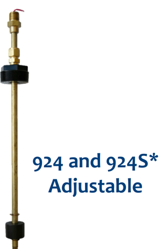 Morrison Brothers Co, Adjustable Level Sensor With Alarm, Alarm, Alarm Box, Sensor, Monitor Liquid Levels, Brass, Stainless Steel, Level Sensor In Liquids Storage Tanks, Activates Audible Alarm, 918S-924, 918-92S