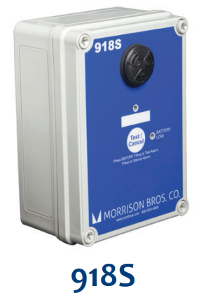 Morrison Brothers Co, Adjustable Level Sensor With Alarm, Alarm, Alarm Box, Sensor, Monitor Liquid Levels, Brass, Stainless Steel, Level Sensor In Liquids Storage Tanks, Activates Audible Alarm, 918S-924, 918-92S