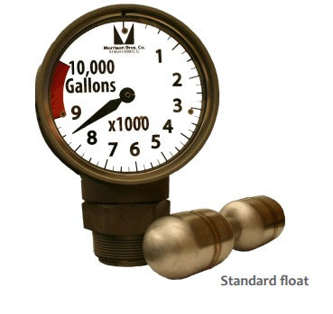 Gallon Gauges, 818C, 918C, Liquid Level Reading, Aboveground Storage Tank, Gallons, Liters, Gauge Face Custom, Easy To Install, Vapor Tight, Rotates 360 Degrees, (Red) Visual Indicator, Aluminum, Stainless Steel, Standard Float, Drop Tube Float, 
