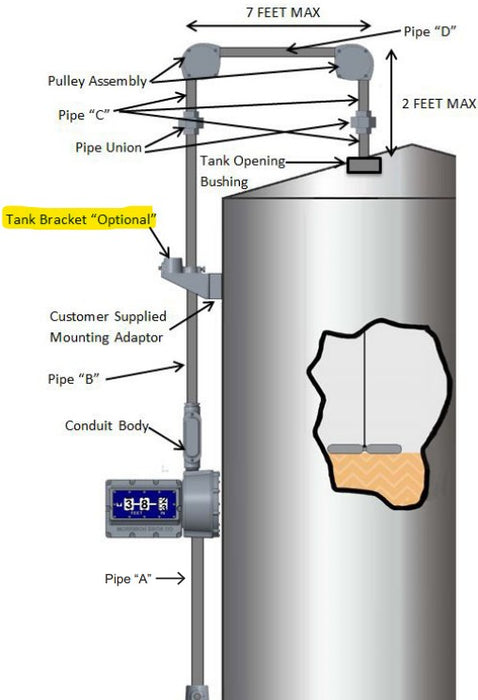 Mechanical tank gauge, Vertical tank level indicator, 1618 tank gauge
Fuel tank level gauge, Liquid level measurement gauge, Industrial tank gauge, Stainless steel float gauge
Cast aluminum tank gauge, Easy-to-read tank gauge, Ground-level tank reading, Vapor-sealed gauge lens
Drop tube float gauge, Metric tank gauge (centimeters), 50-foot tank gauge, 30-foot viewing distance gauge
Single pipe connection gauge. Morrison Brothers Co, 1618, Floats, Standard, Drop Tube Float. Tank mount bracket