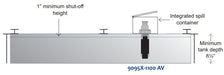 Morrison Brothers Co, 9095X, Overfill Prevention Valves - X Series, 9095X-1100 AV, 9095X-6100 AV, 9095X-2200 AV, 9095X-6200AVEVR, 9095X-2800 AV, 9095X-6800AVEVR, 9095ATM1000 AK, prevent overfilling storage tanks by providing a positive
shut-off during a pressurized fill.