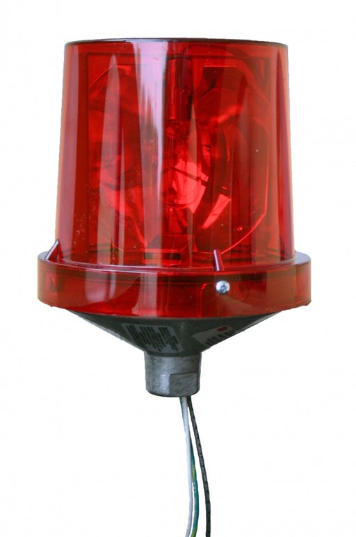 Remote Strobe, Remote, Strobe, Red Remote Strobe, Red Strobe, 120VAC 50/60HZ, 0.22 amps, Compact rotating warning light, Warning Light, Water-resistant, Indoor, Outdoor, Indoor and Outdoor Applications. 