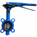 2" blue wafer butterfly valve with handle